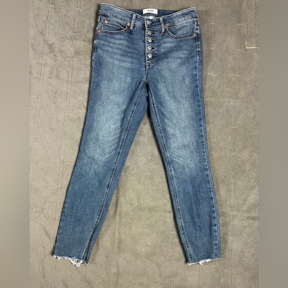 Woman’s OAT New York skinny ankle jeans high-rise 27 button down